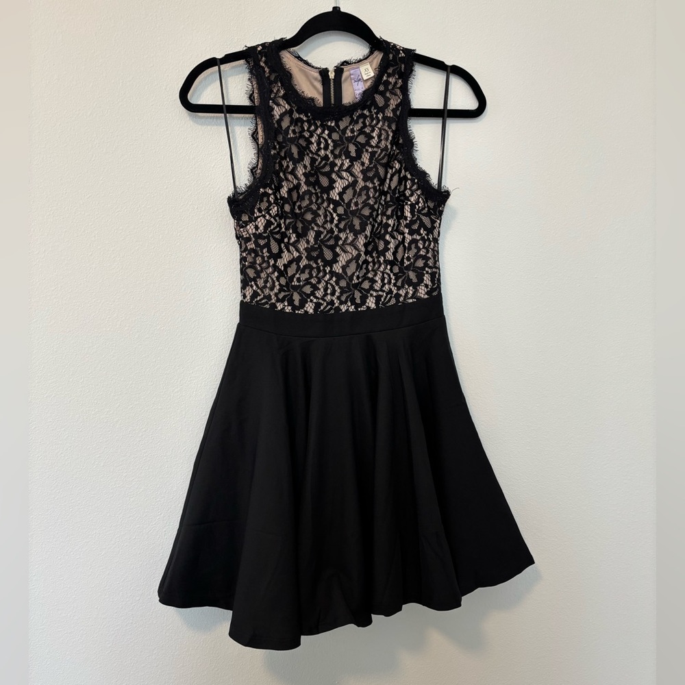 Alya Black Lace Skater Style Dress